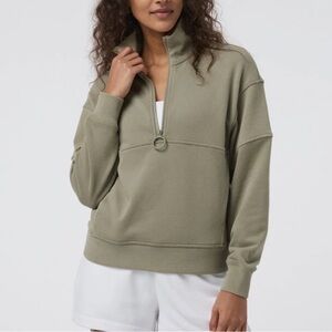 Vuori Sedona Rib Half Zip Sweatshirt Pullover Medium Metal Green